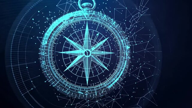 The digital compass: A strategic explorer for businesses, Vision crisis, Mission path, Digital strategy, Market decision, Achievement strategy, Financial stock, Company vision, Goal compass success