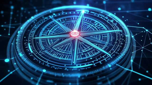 The digital compass: A strategic explorer for businesses, Vision crisis, Mission path, Digital strategy, Market decision, Achievement strategy, Financial stock, Company vision, Goal compass success