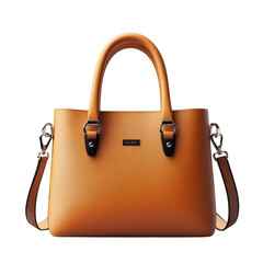 Brown Leather Handbag with Compartments and Zippers