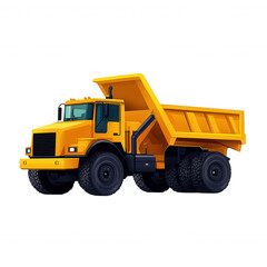 Yellow Construction Dump Truck on Roadway.
