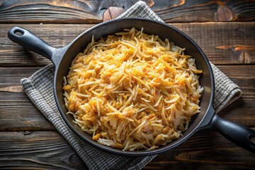 Cooking shredded hash browns in cast iron skillet