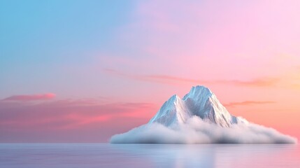 Majestic Mountain Peak with Colorful Sky at Sunrise