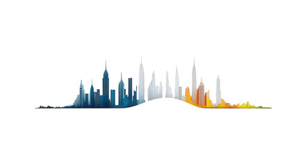 Obraz premium Urban Nightlife - Cityscape with Abstract Bars