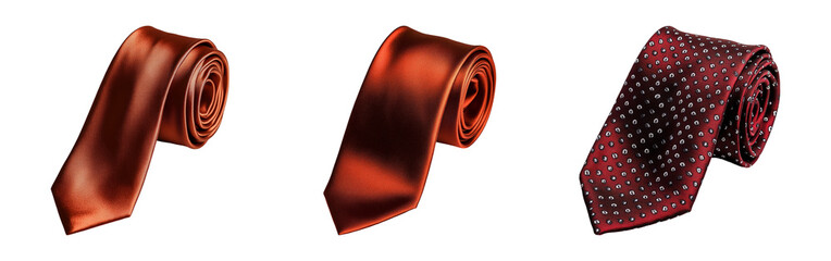 Stylish Ties Isolated on Transparent Background