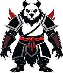 panda warrior vector silhouette