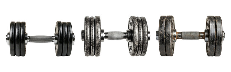 Fototapeta premium Isolated Dumbbells on Transparent Background
