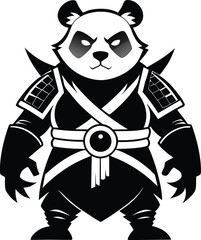 panda warrior vector silhouette