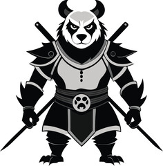 panda warrior vector silhouette