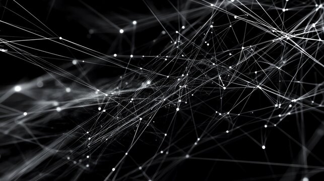 There are diagonal and horizontal lines connecting different areas, resembling communication or data links.