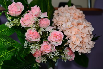 Composition of roses, spring flower bouquet