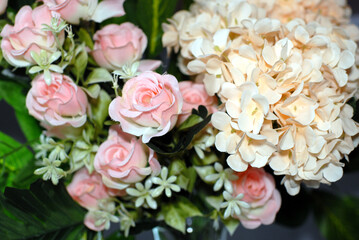Composition of roses, spring flower bouquet