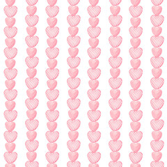 Tiny watercolor hearts seamless repeat pattern. Hand brush drawn cute painted Valentine's Day endless chaotic background, template. Artistic watercolor stains textured doodle heart shapes