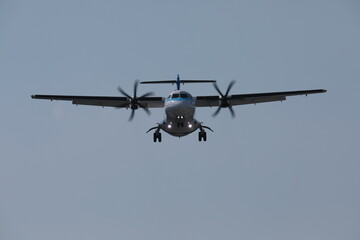 Propeller plane.