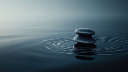 Calm and serene black background designed for meditation and wellness apps, with a soothing touch