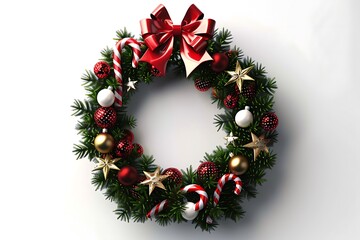 Festive 3D Rendered Christmas Wreath Design