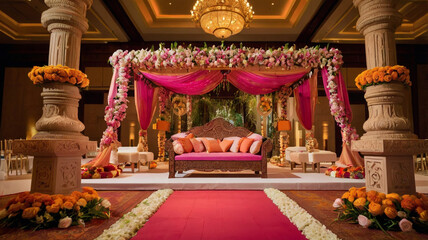 Beautifully decorated Indian mandap