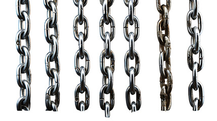 A Strong Iron Chain - A visually striking representation of a sturdy iron chain, designed to showcase its strength, provided in PNG format with a transparent background