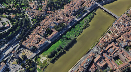 Italy, Florence, bird's-eye view, in summer
