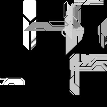 Abstract sci-fi cyberpunk texture background displacement map grayscale 4k png geometry patterns dots Circuit