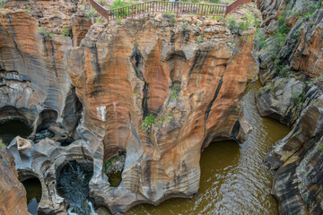 Bourke's Luck Potholes Mpumalanga - geological sandstone rock formation by water erosion