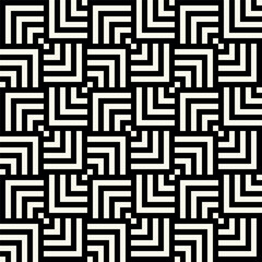 Vector seamless pattern. Geometric bold striped squares. Stylish monochrome background. Simple repeating swatch. Monochrome black ornament with concentric elements.
