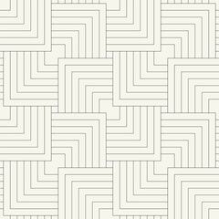 Vector seamless pattern. Geometric thin striped squares. Stylish monochrome background. Simple repeating swatch. Monochrome black ornament with concentric elements.