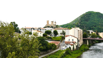 Views of Foix, French commune, capital of the department of Ari&egrave;ge, in the Occitania region.