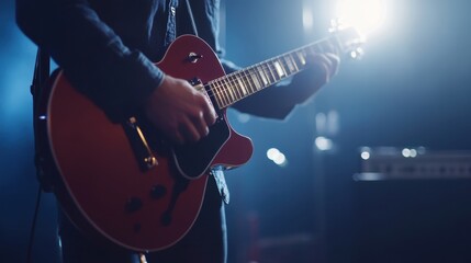 Fototapeta premium Musician recording song, studio background, clean design,