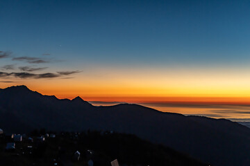 sunset over the mountains