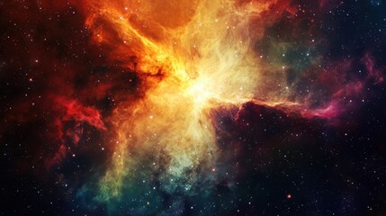 Fototapeta premium Vibrant Cosmic Explosion in Deep Space