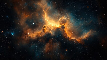 Cosmic Scene with Dramatic Color and Depth