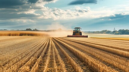 Obraz premium Eco-friendly harvest techniques, featuring methods like no-till farming, water conservation, and the use of organic fertilizers, representing the importance of sustainable farming practices.