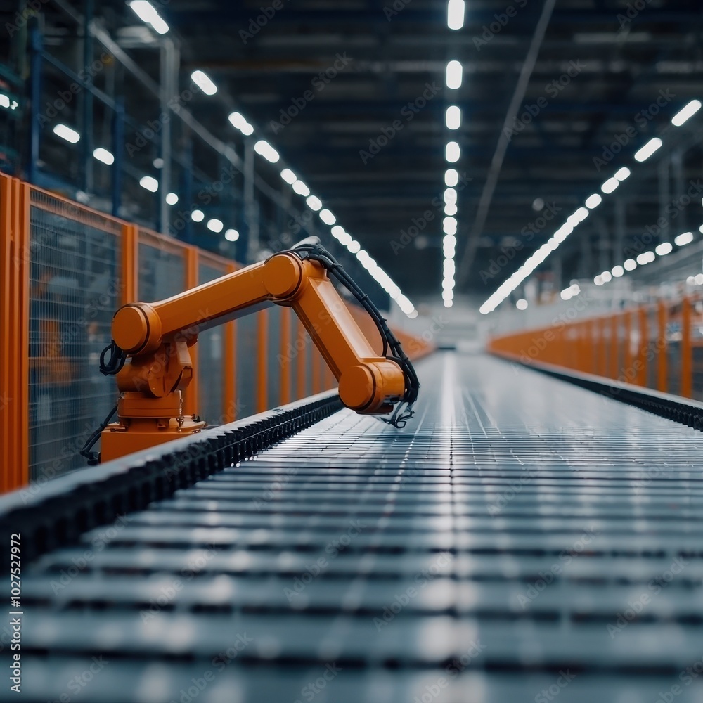 Poster ai robot optimizing production workflows in factory
