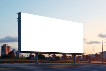 Fototapeta premium Blank billboard mock up in city. stock photo