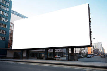 Fototapeta premium Blank billboard mock up in city. stock photo