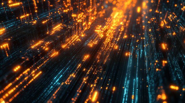 Glowing data lines for augmented reality systems, showing glowing data lines and grids integrated into an augmented reality interface, 