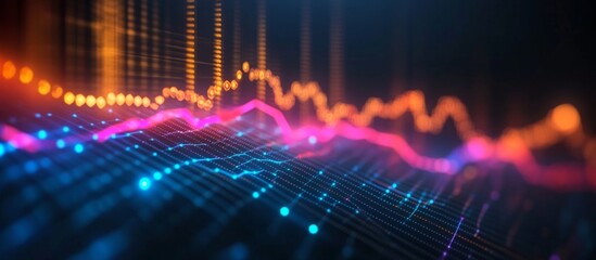 Fototapeta premium Digital illustration stock market graph made up background, can be