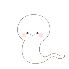 2025年 年賀状 かわいい白蛇のイラスト