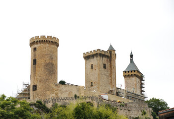 Castle of Foix, located in the French town of Foix at a height of about 60 metres on the top of a...
