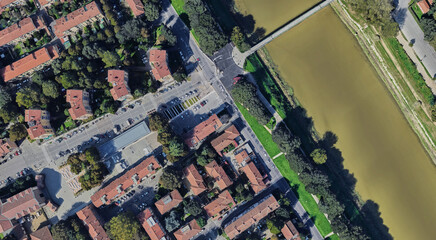 Italy, Florence, bird's-eye view, in summer
