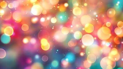 Colorful bokeh lights create a festive atmosphere during a joyful celebration at night