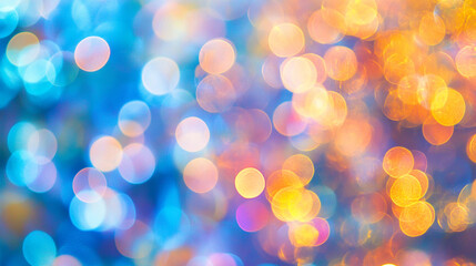Colorful bokeh lights create a dreamy atmosphere in a festive evening setting