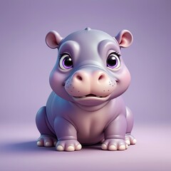 Naklejka premium Cartoon pink hippopotamus piggy bank isolated on white background, perfect for children's toys or illustrations