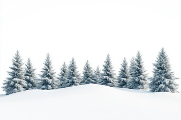 Fototapeta premium Isolated Snowy Scene with Majestic Pines