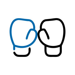 Boxing gloves icon in minimalist style for combat sports 