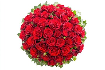 Obraz premium Stunning Arrangement of Red Roses on White