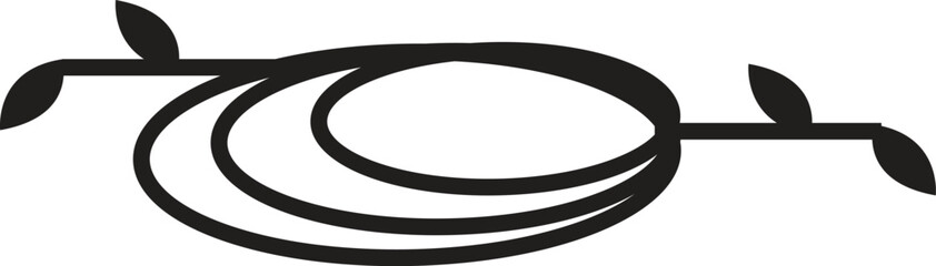 Vector illustration of bird nest isolated on white background.