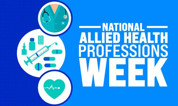 National Allied Health Professions Week background or banner design template is observed every year in November. Holiday concept. Template for card, poster, placard, template.