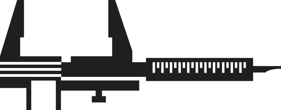 black caliper tool, measuring, white background clip art preview
