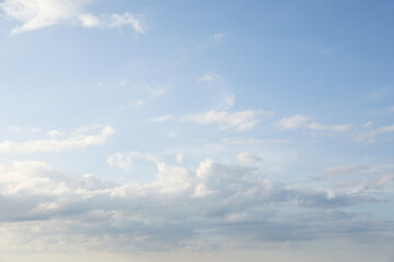 Beautiful view of blue sky with fluffy clouds